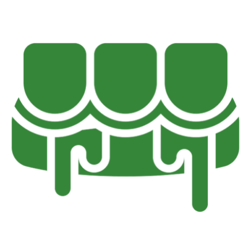 Green dripping icon on black background