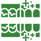 Geometric pattern with green shapes